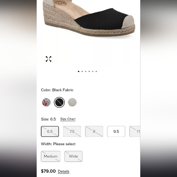 Black and Tan Espadrille Wedge Sandals 6.5 Women Sandals - Picture 3 of 15